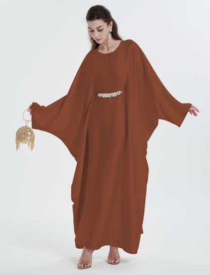 middle eastern dress for women Middle Eastern Muslim Maxi dress women's robe Solid color bat-sleeve d – HOJUMBO FASHION