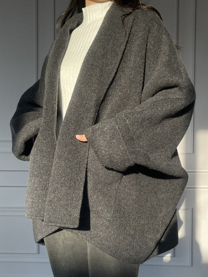 DY4 Women's Short Coat, Double-sided Woolen Short Jacket