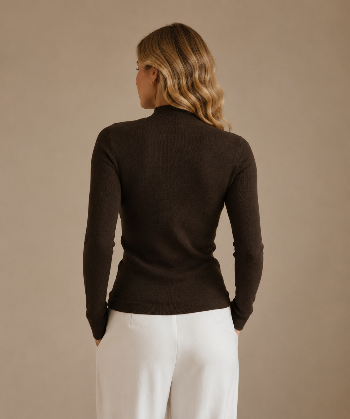 NZ7893 Women's 100% Wool Sweater Seamless Knit Mid-Neck Slim Fit | Women's Sweater, Wool Jumper | Hojumbo