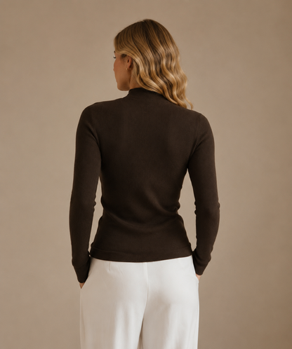 NZ7893 Women's 100% Wool Sweater Seamless Knit Mid-Neck Slim Fit | Women's Sweater, Wool Jumper | Hojumbo