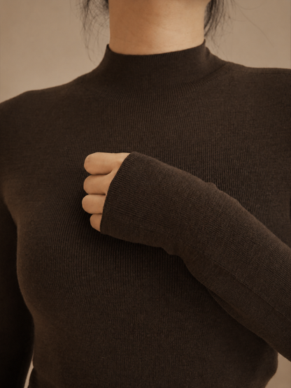 NZ7893 Women's 100% Wool Sweater Seamless Knit Mid-Neck Slim Fit | Women's Sweater, Wool Jumper | Hojumbo