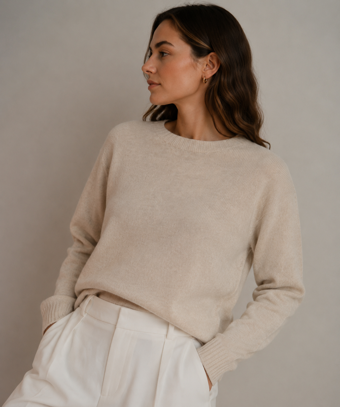 KK9702 Women's 100% Wool Sweater Seamless Knit Round Neck | Women's Sweater, Wool Jumper | Hojumbo