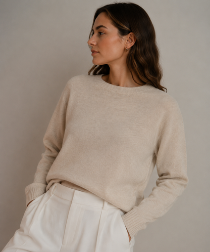 KK9702 Women's 100% Wool Sweater Seamless Knit Round Neck | Women's Sweater, Wool Jumper | Hojumbo