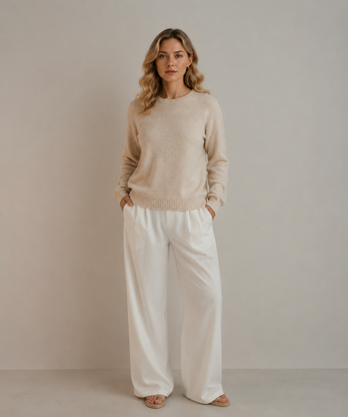 KK9702 Women's 100% Wool Sweater Seamless Knit Round Neck | Women's Sweater, Wool Jumper | Hojumbo