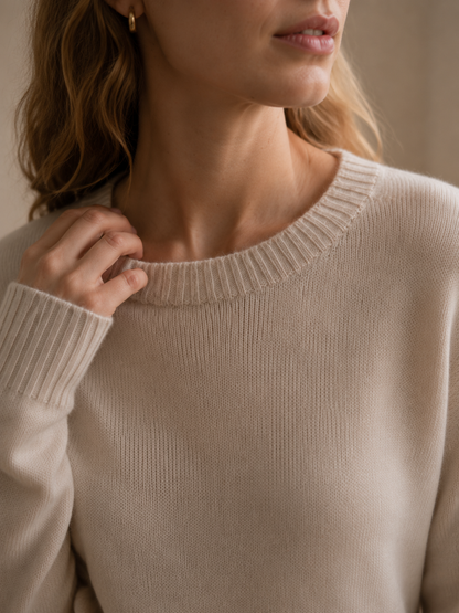 KK9702 Women's 100% Wool Sweater Seamless Knit Round Neck | Women's Sweater, Wool Jumper | Hojumbo