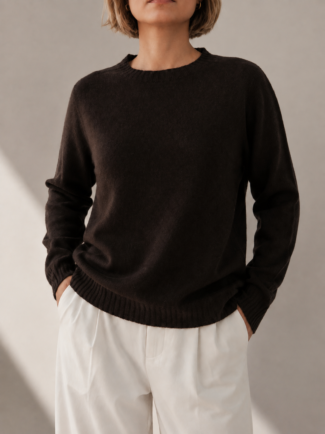 KK9702 Women's 100% Wool Sweater Seamless Knit Round Neck | Women's Sweater, Wool Jumper | Hojumbo