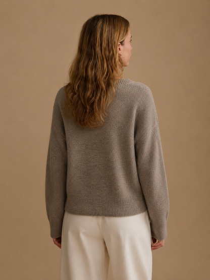 KK9709 Women's 100% Wool Cardigan Seamless Knit Round Neck Open Front | Women's Sweater, Wool Cardigan | Hojumbo