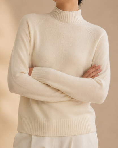 KK9703 Women's 100% Wool Sweater Seamless Knit Half-Turtleneck | Women's Sweater, Wool Jumper | Hojumbo