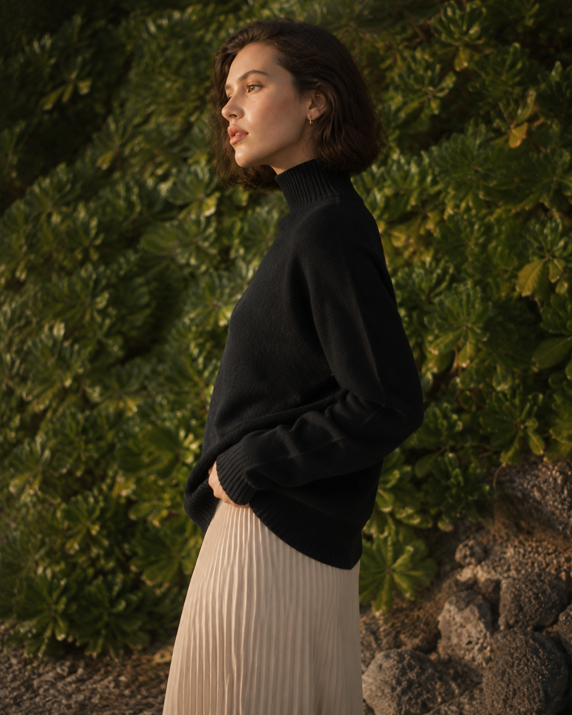 KK9703 Women's 100% Wool Sweater Seamless Knit Half-Turtleneck | Women's Sweater, Wool Jumper | Hojumbo