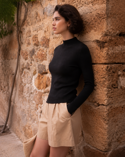 NZ7893 Women's 100% Wool Sweater Seamless Knit Mid-Neck Slim Fit | Women's Sweater, Wool Jumper | Hojumbo