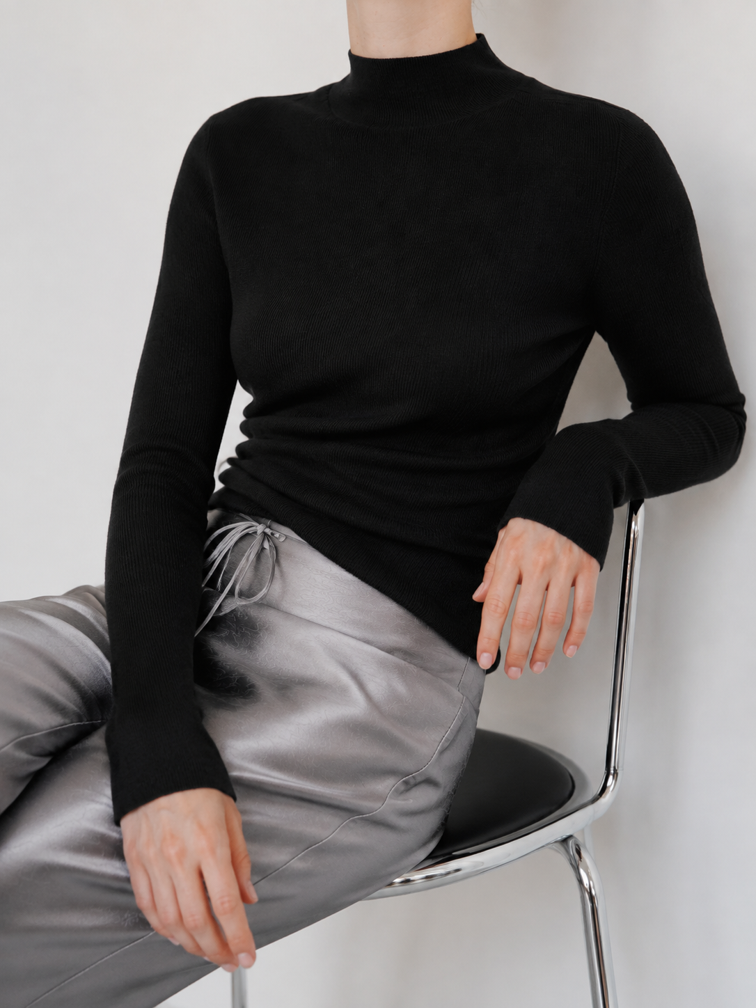 NZ7893 Women's 100% Wool Sweater Seamless Knit Mid-Neck Slim Fit | Women's Sweater, Wool Jumper | Hojumbo