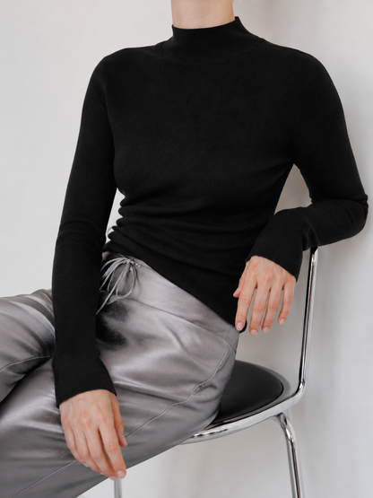 NZ7893 Women's 100% Wool Sweater Seamless Knit Mid-Neck Slim Fit | Women's Sweater, Wool Jumper | Hojumbo