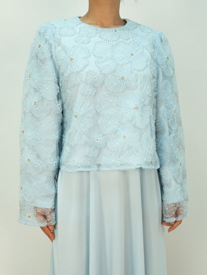 MSL855 Elegant Pearl Flower Set ( Top+Skirt )