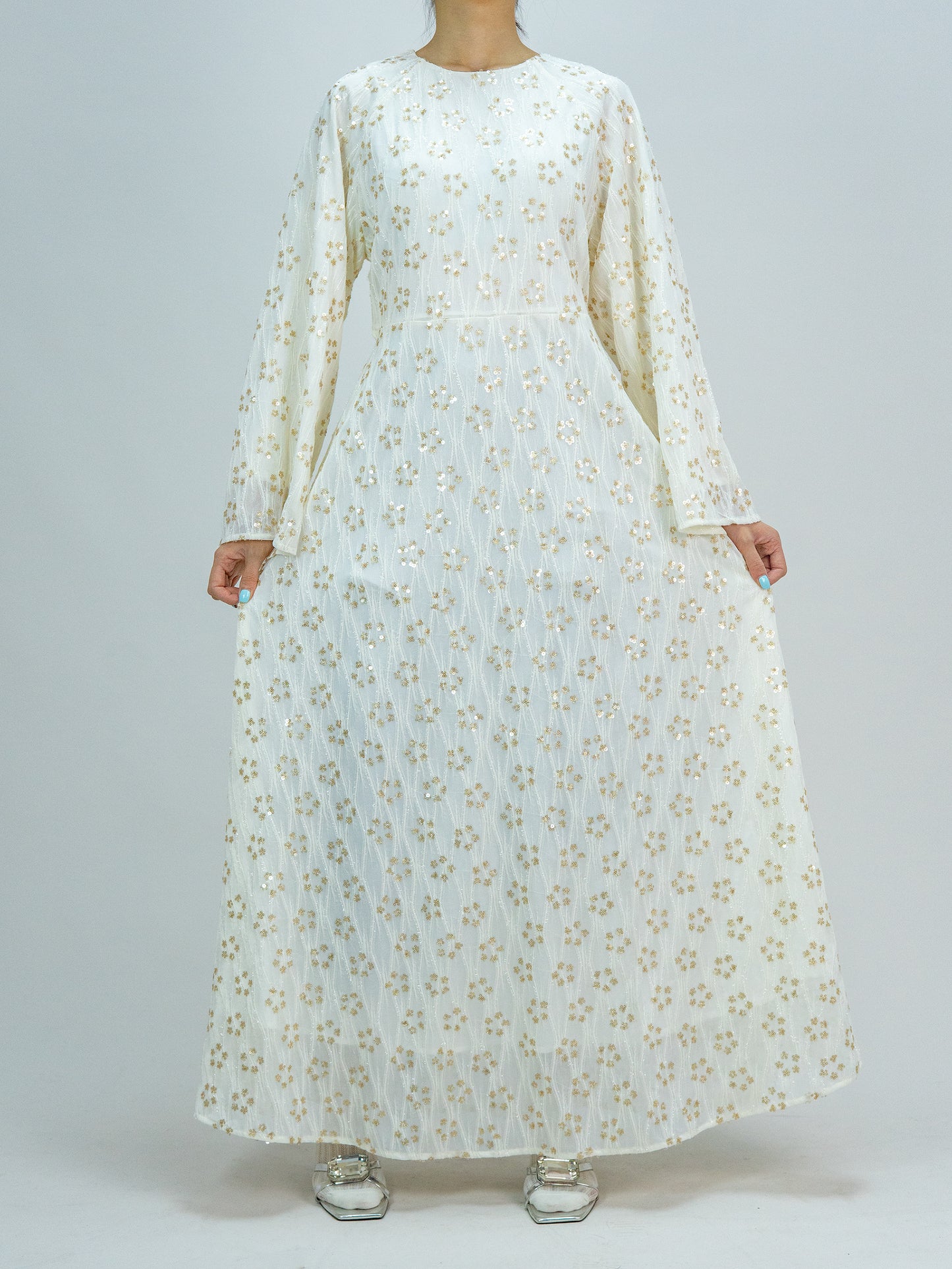 MSL856 Women's Luxurious Sequined Strapless Long Dress