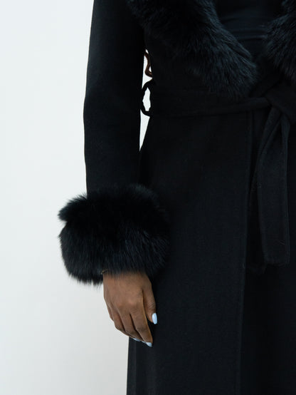 25031 Premium Cashmere-Wool Blend Outerwear | 90% Wool 10% Cashmere | Women's Black Modest Fashion, Elegant Wool Coat