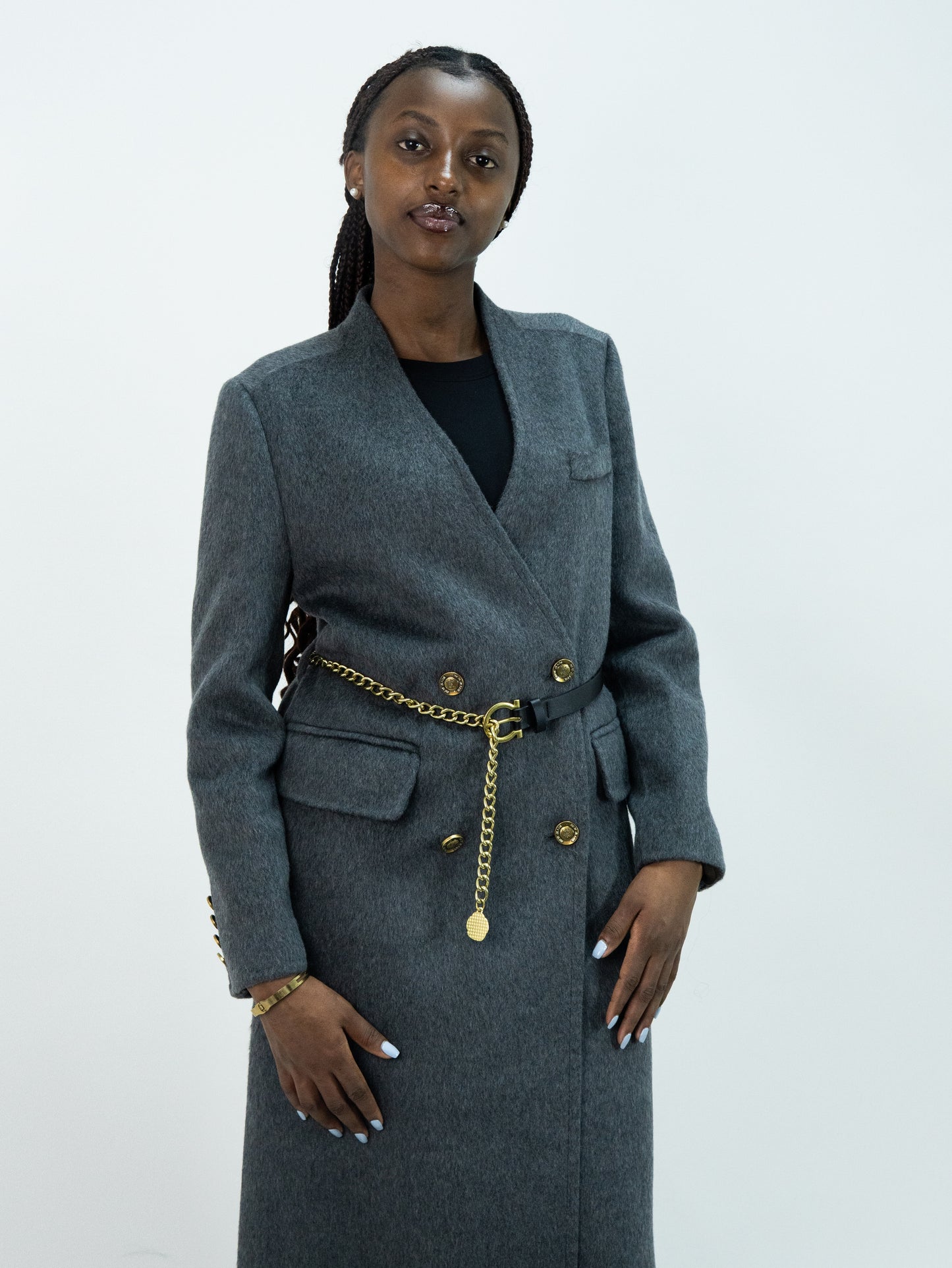 6806 Premium 80% Wool-10% Cashmere Blend Outerwear| Women's Luxury Modest Fashion, Elegant Wool Coat with Belt