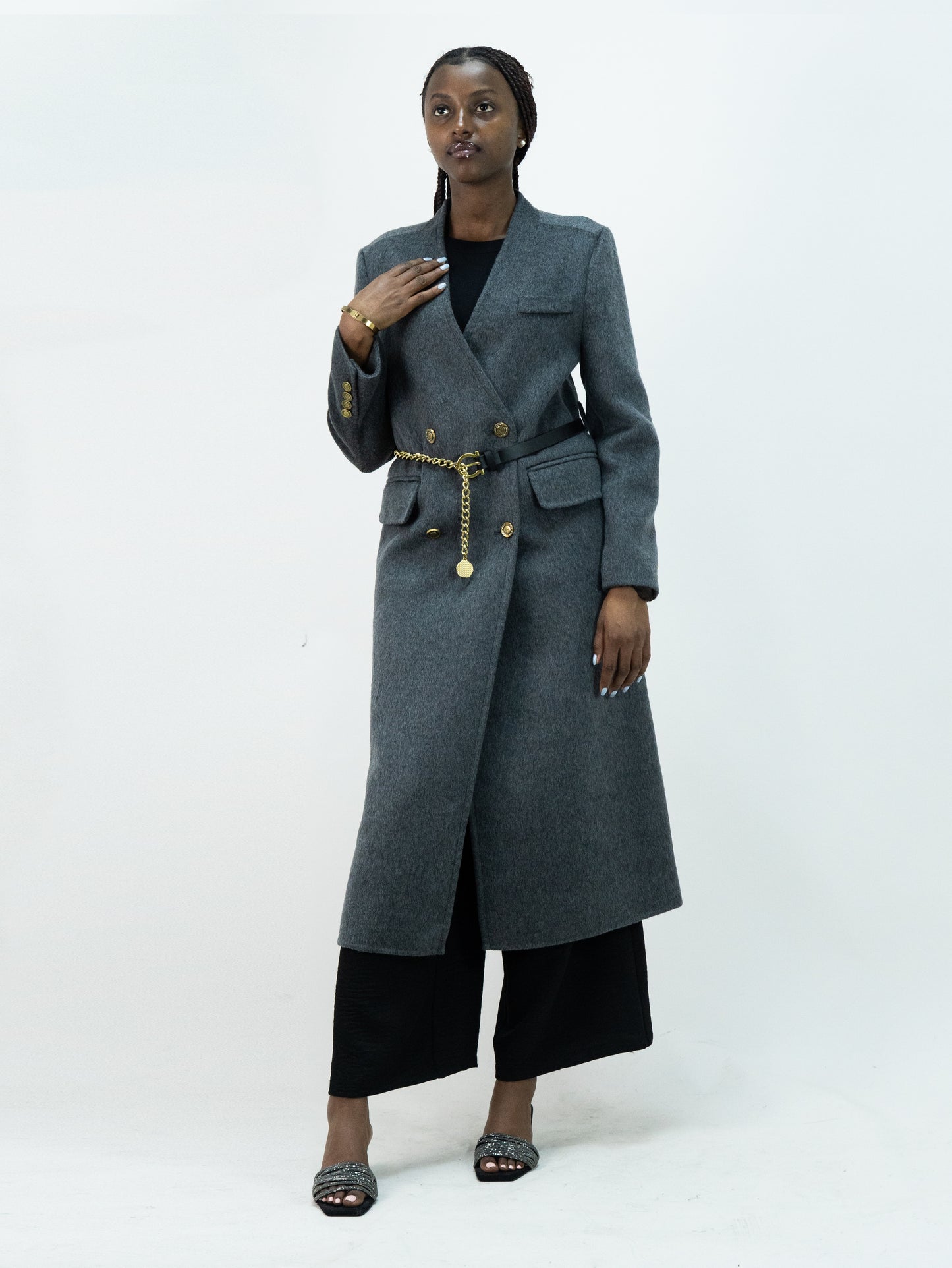 6806 Premium 80% Wool-10% Cashmere Blend Outerwear| Women's Luxury Modest Fashion, Elegant Wool Coat with Belt