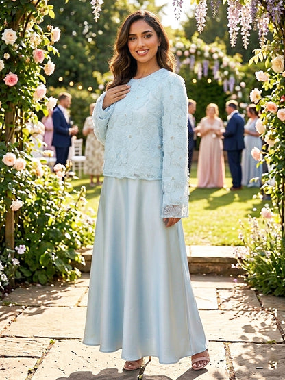 MSL855 Elegant Pearl Flower Set ( Top+Skirt )