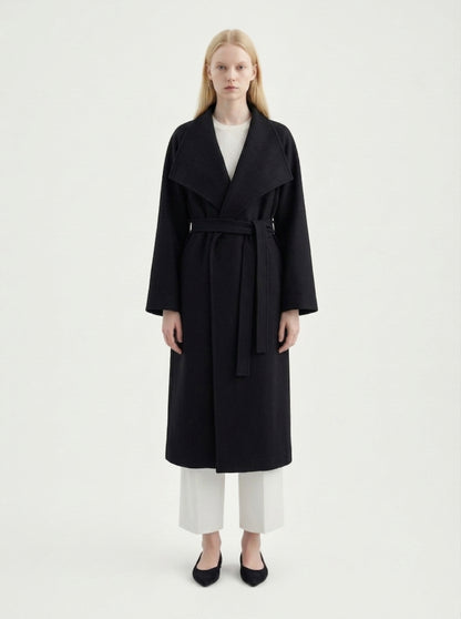 8101 Women's Long Coat, 2-in-1 Minimalist Design With Lapel Jacket | Trench Coat With Convertible Collar Design