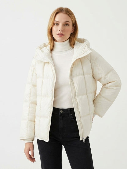 952 Puffer Jacket - Hooded, Zipper, Quilted, Warm | Hojumbo