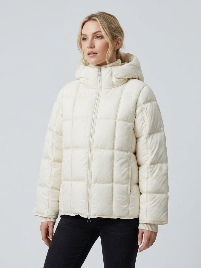 952 Puffer Jacket - Hooded, Zipper, Quilted, Warm | Hojumbo