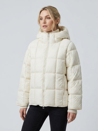 952 Puffer Jacket - Hooded, Zipper, Quilted, Warm | Hojumbo