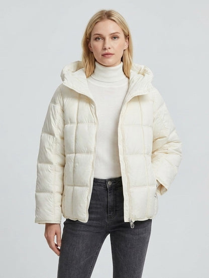 952 Puffer Jacket - Hooded, Zipper, Quilted, Warm | Hojumbo