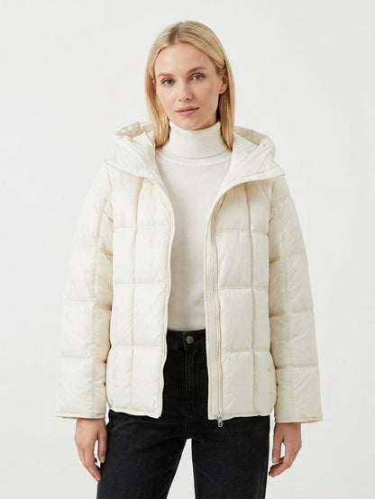 952 Puffer Jacket - Hooded, Zipper, Quilted, Warm | Hojumbo