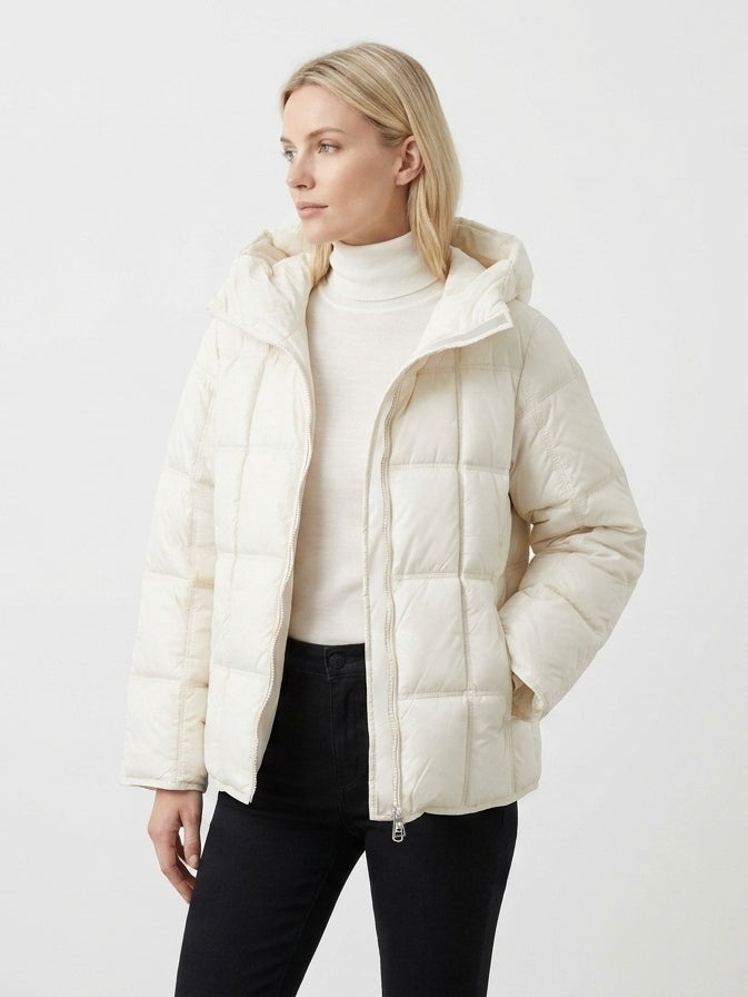 952 Puffer Jacket - Hooded, Zipper, Quilted, Warm | Hojumbo