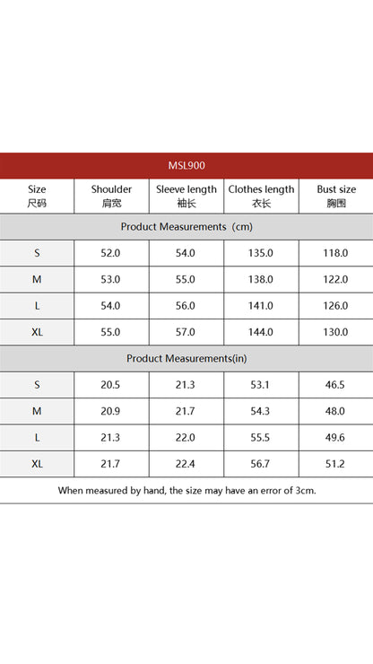 MSL900 Black Water Ripple Long Coat Jacket