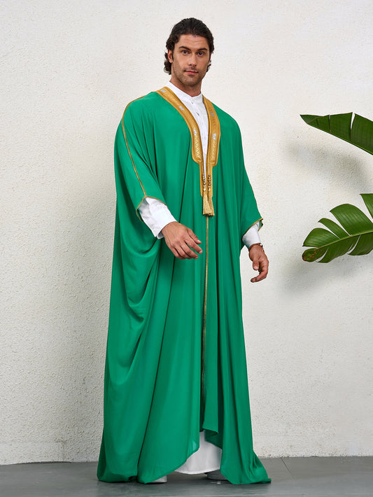 Men's Embroidered Long Sleeve Thobe for Ramadan | MSL162 | Hojumbo