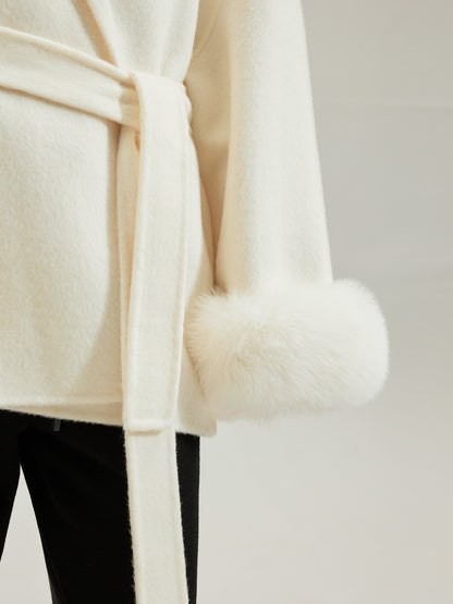 TU2257 Fall/Winter Women's Wool Short Fur Coat with Double-sided Fabric Overcoat