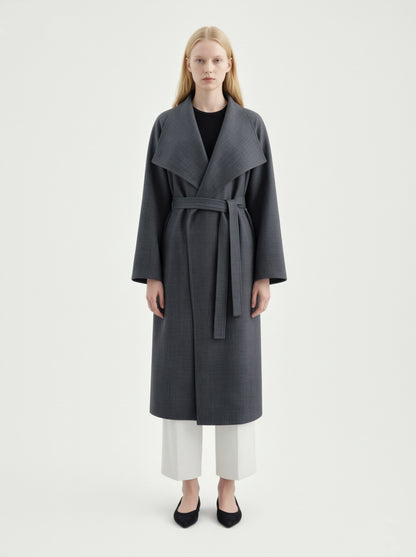 8101 Women's Long Coat, 2-in-1 Minimalist Design With Lapel Jacket | Trench Coat With Convertible Collar Design