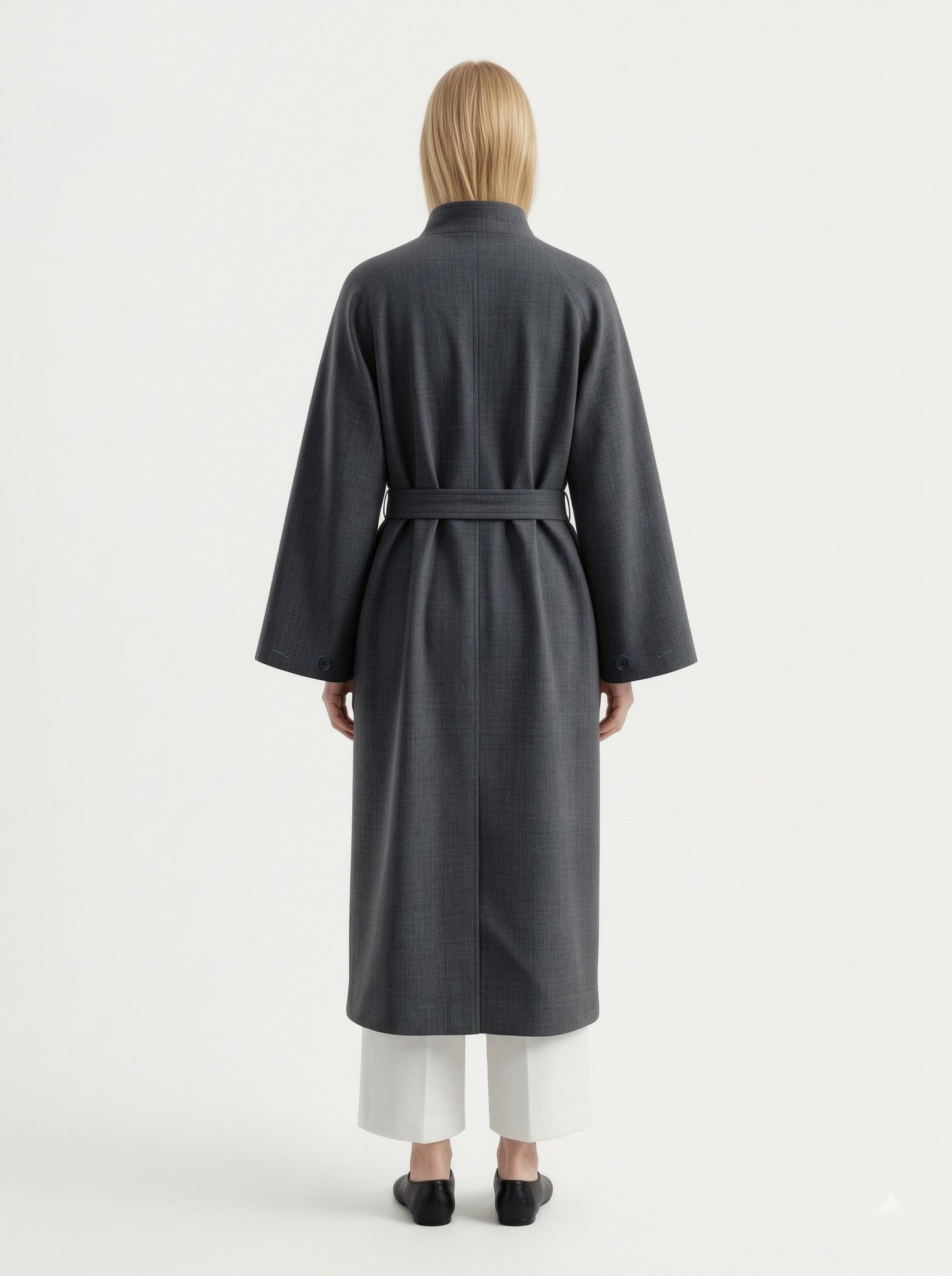 8101 Women's Long Coat, 2-in-1 Minimalist Design With Lapel Jacket | Trench Coat With Convertible Collar Design