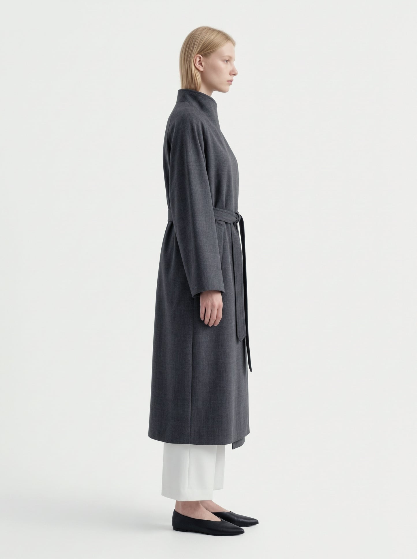 8101 Women's Long Coat, 2-in-1 Minimalist Design With Lapel Jacket | Trench Coat With Convertible Collar Design