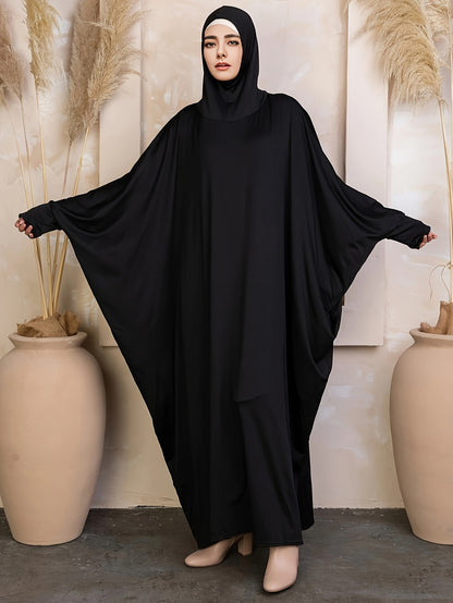 KAFTAN Traditional solid color long sleeve loose long gown Maxi dress for Middle Eastern Musli MSL114