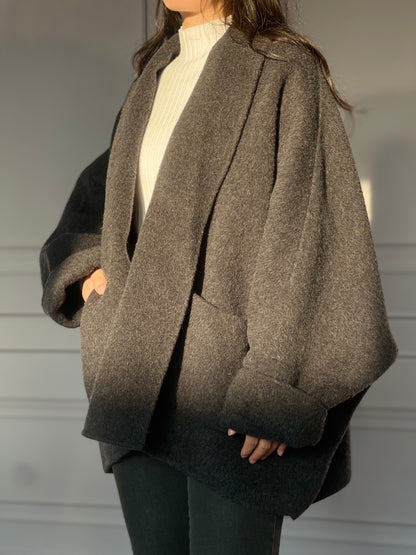 DY4 Women's Short Coat, Double-sided Woolen Short Jacket