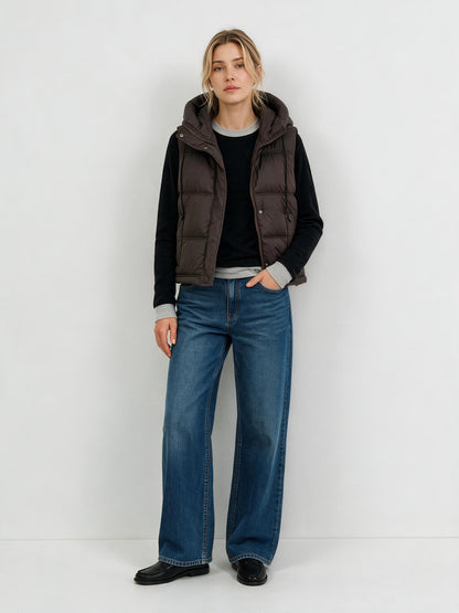 915 Sleeveless Puffer Vest - Hooded, Drawstring, Warm | Hojumbo