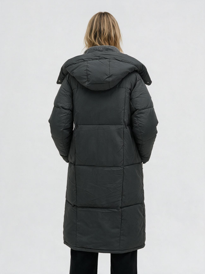 921 Puffer Jacket - High Collar, Hooded, Long Length | Hojumbo