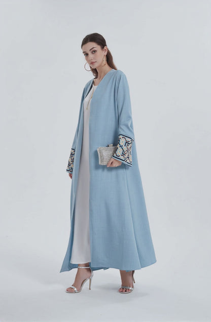 Europe, the Middle East Muslim women's robe solid color cuff embroidery robe cardigan abaya MSL822