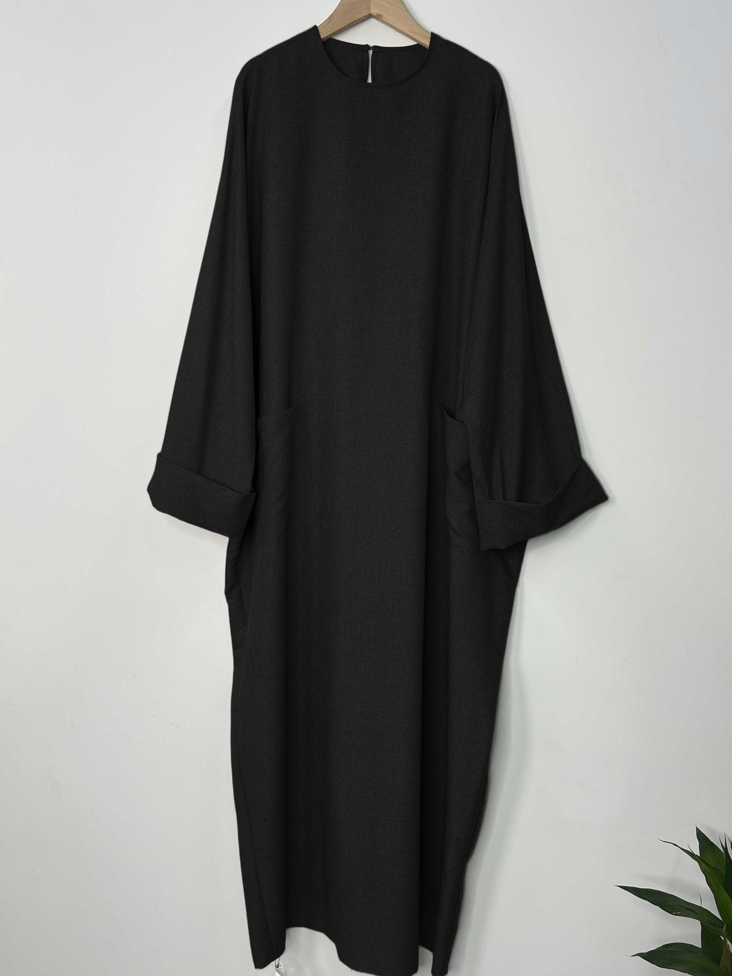 Middle Eastern Muslim long gown, women's long dress, solid-colored pocket Islamic dress Abaya GBR01