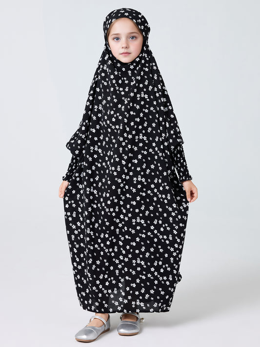 Ramadan Muslim kids Girls Abaya Long Kaftan Robe Dress Kids Clothes For Gift MSL966