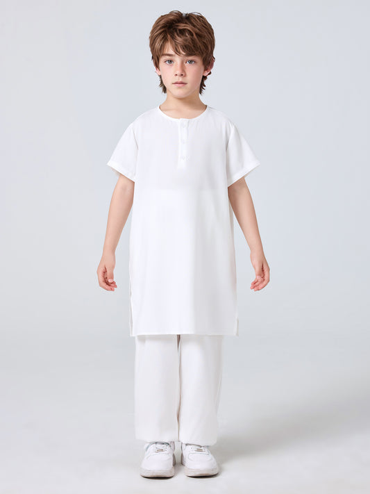 MSL2110 Boys 2-Piece Set - Short Sleeve, Solid Color | Hojumbo