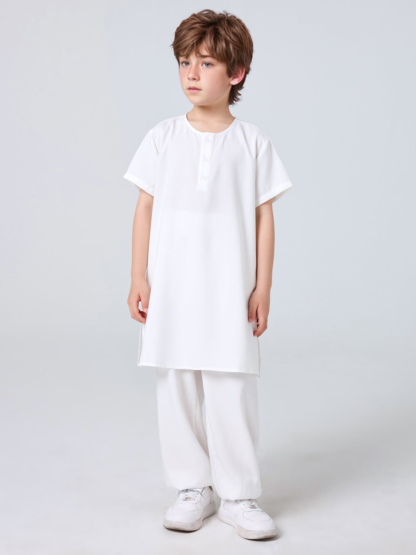 MSL2110 Boys 2-Piece Set - Short Sleeve, Solid Color | Hojumbo