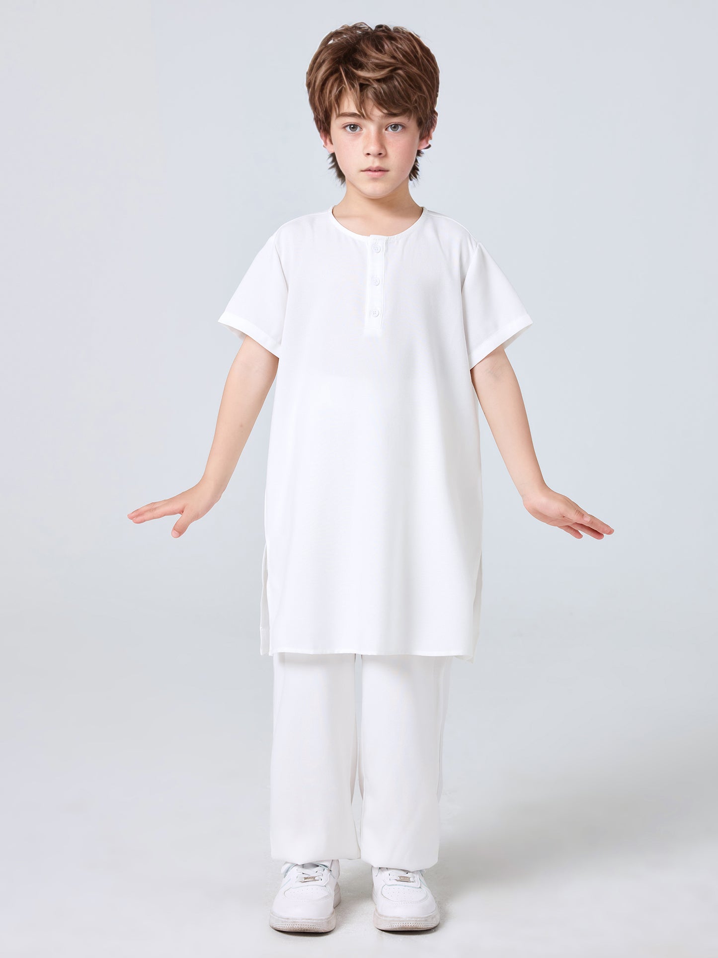 MSL2110 Boys 2-Piece Set - Short Sleeve, Solid Color | Hojumbo